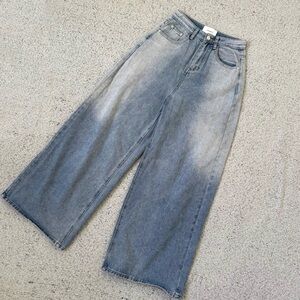 Tina Mini Wide-Leg Jeans Lightweight Denim Size S